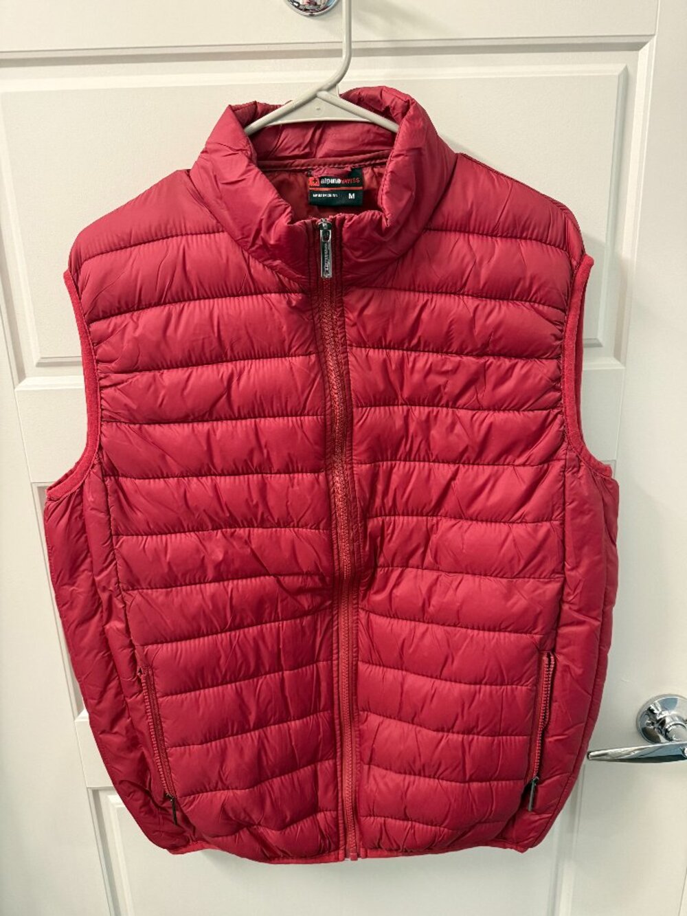 Alpine Swiss Quilted Full Zip Puffer Vest Mens M
